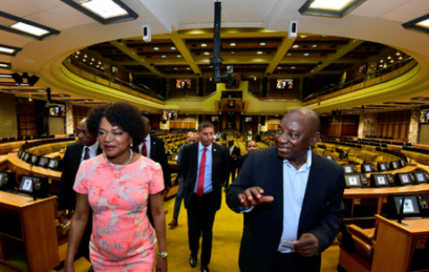 President Cyril Ramaphosa taken through parliamentary processes in preparation for his SONA. GCIS