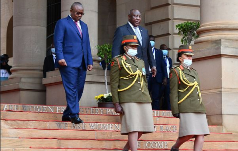 President Cyril Ramaphosa hosts President Embalo of Guinea Bissau on State Visit.