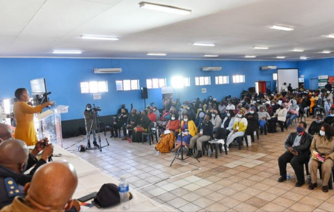 Deputy Ministers John Jeffery and Pinky Kekana host a community dialogue in Diepsloot, Gauteng