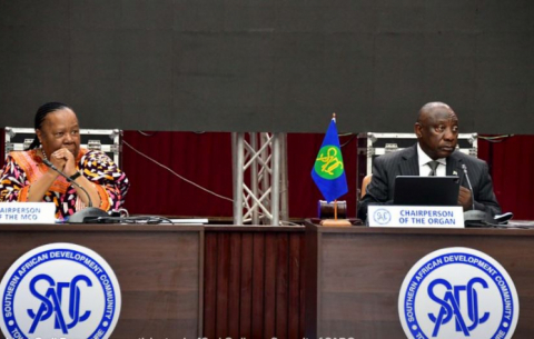 President Ramaphosa and Minister Pandor at the 42nd SADC Ordinary Summit in the DRC.