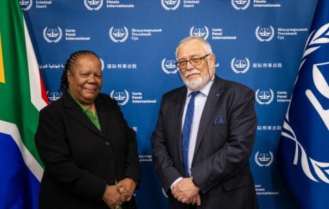 ICC President Piotr Hofmanski met with DIRCO Minister Naledi Pandor during her official visit at the court.