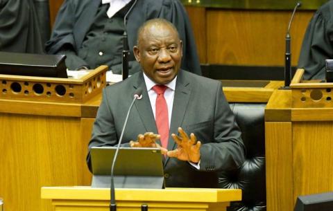 President Ramaphosa delivers the 2024 SONA at the Cape Town City Hall.