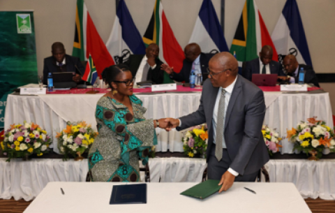 Ministers of Lesotho and South Africa on the occasion of the Second Session of the Lesotho-South Africa Bi-National Commission.