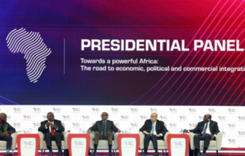 President Cyril Ramaphosa at the Africa CEO Forum 2025.