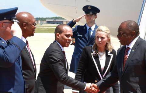 President Ramaphosa arrives in Washington DC