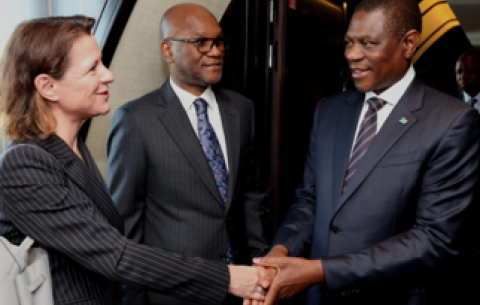 Deputy President Paul Mashatile addresses the High-Level segment of the SA-FRANCE Investment Conference, which took place at the Pavillon Vendôme in Paris.