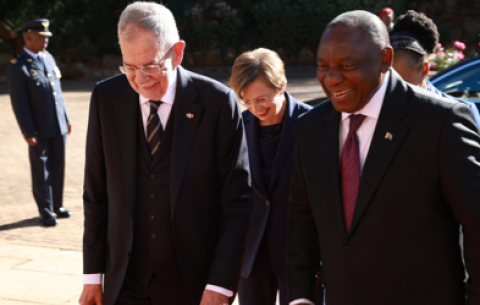 President Ramaphosa hosts Austrian President Alexander van der Bellen at the Union Buildings in Pretoria.