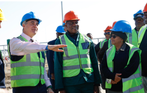 Deputy President Paul Mashatile tours the Tertra 4 facility of the Virginia Helium Gas Plant in Welkom.
