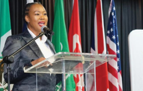 Small Business Development Minister Stella Ndabeni addresses the Startup20 Engagement Group midterm engagement.