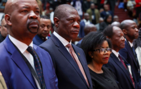Deputy President Paul Mashatile (centre) at the National Convention of the National Dialogue.