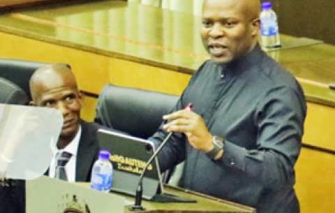 Gauteng Finance and Economic Development MEC Lebogang Maile tables the Gauteng 2026/27 budget at the Provincial Legislature.