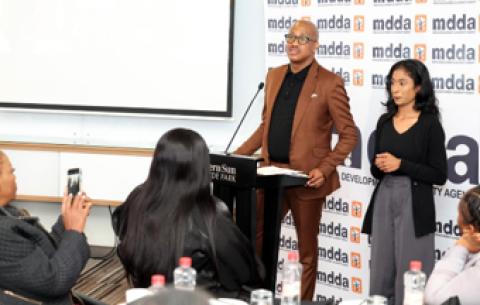 Minister in the Presidency Kenny Morolong at the MDDA Funders’ Breakfast.