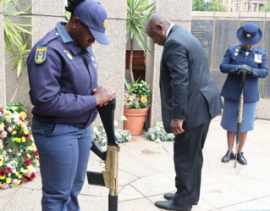 President Ramaphosa at the SAPS Commemoration Day.