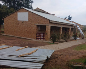 A school building damaged by strong winds in the North West.