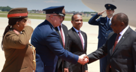 President Ramaphosa arrives in the USA.