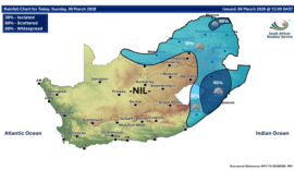 Weather forecast map 8 March 2026.