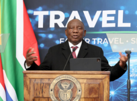 President Ramaphosa at the launch of the Electronic Travel Authorisation at OR Tambo International Airport.