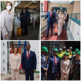 Delegation visiting the under construction prostate cancer unit.