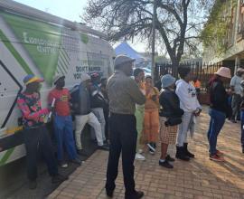 A Department of Employment and Labour outreach bus. 