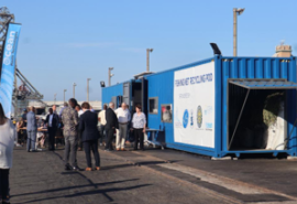 Habour-based net recycling facility.