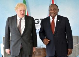 President Cyril Ramaphosa and UK Prime Minister Boris Johnson at the G7 Leaders' Summit.