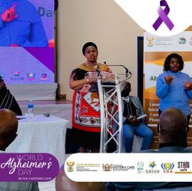 Social Development Deputy Minister, Hendrietta Bogopane-Zulu, at the World Alzheimer's Day dialogues in the Eastern Cape.